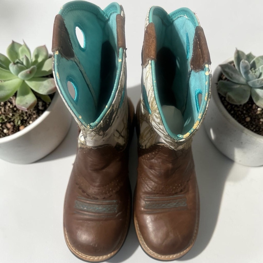 Ariat Cowboy Boots Kids Brown Camo Leather‎ TrueTimber 10010259 Size 3